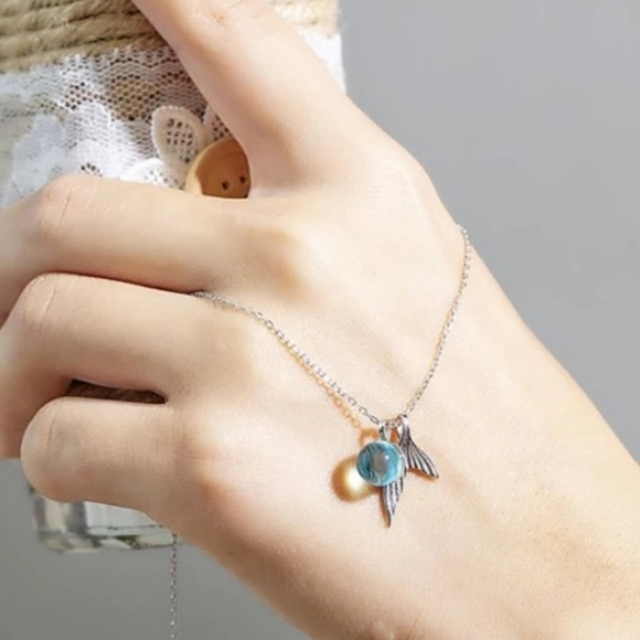 Sterling Silver S925 Mermaid Tail Necklace - Picture 6 of 13